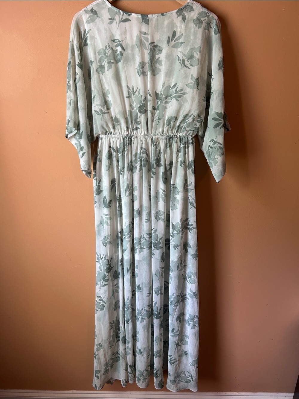 Baltic Born Kia Kimono f maxi Floral Maxi Dress Medium Sage green m - Picture 6 of 9